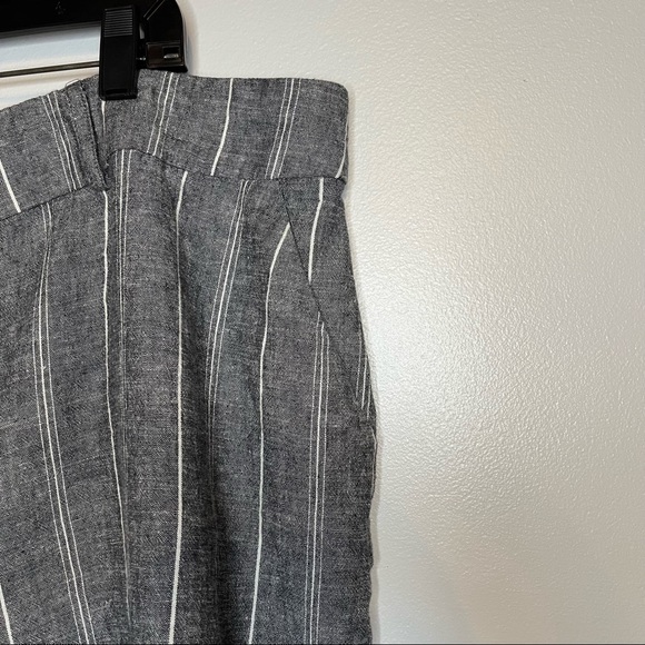 Lane Bryant Gray Striped Linen Tailored Shorts Comfort Waist Plus Size - Picture 4 of 10